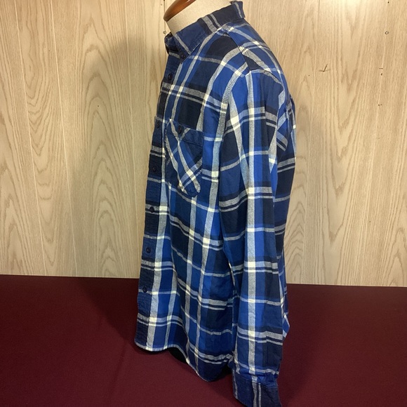 Men’s Woolrich Blue and Black Flannel shirt size Large - Picture 9 of 9